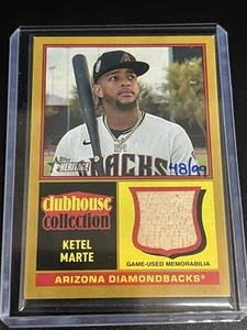 2025 Topps Heritage Ketel Marte GOLD Clubhouse Collection Relic /99 Diamondbacks - Picture 1 of 2