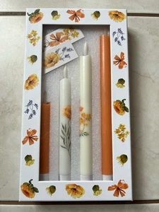 Kerzen Frühling LED Stabkerzen mit Timer Blumenmotiv HSE - Bild 1 von 4