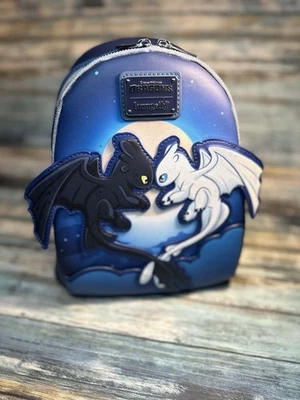 NEW Loungefly DreamWorks How to Train Your Dragon Toothless Light Fury Backpack - Image 1 of 4