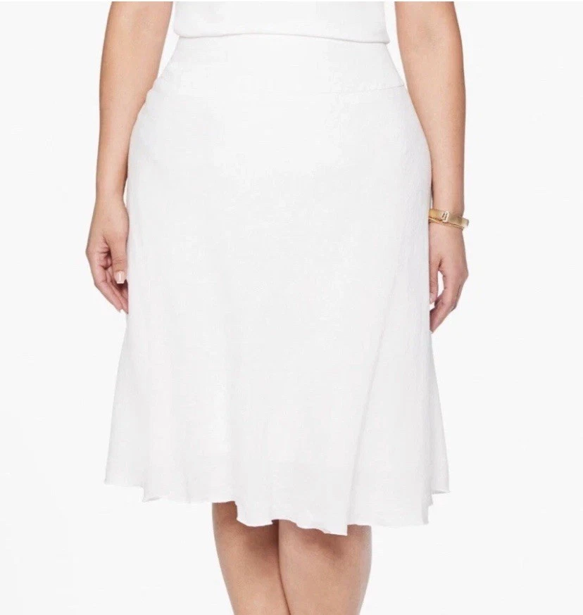 NIC + ZOE юбка женщин плюс размер 14 Вт льняной смеси Summer Fling трапециевидная бумага белый - Изображение 1 из 4