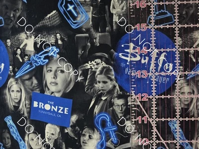 Custom Cotton Woven Fabric TV Show Buffy Vampire Slayer by the 1/4 Yard 9x56 - Image 1 of 2