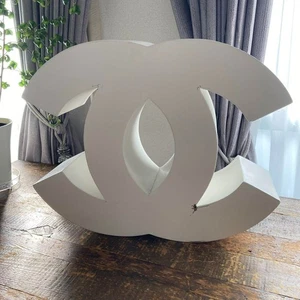 CHANEL LOGO Coco Mark Store Wooden Display Chanel Logo White about 39x50x15cm JP - Picture 1 of 11