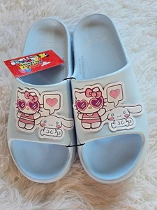 NEW Hello Kitty & Friends Women's Light Blue Slide Sandals | Size 9/10 - Picture 1 of 10
