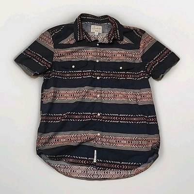 Camisa para hombre Lucky Brand mediana perla a presión navajo manga corta azul occidental Foto 1 de 4