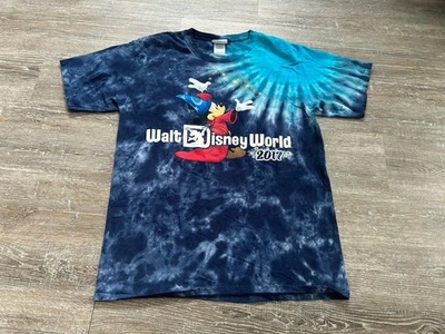 Camiseta Walt Disney World 2017 Fantasia Sorcerer Mickey Mouse Tie Dye Grande Foto 1 de 4