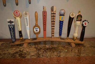 oak whiskey barrel stave 10 beer tap handle display stand handles not included - Image 1 of 4