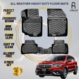 Floor Mats Liners For Suzuki SX4 2015-2020 All Weather Heavy Duty 3D Car Rugs - Bild 1 von 9