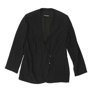 Chaqueta estilo blazer negra sin cuello Giorgio Armani para mujer | Diseñador vintage - Imagen 1 de 2
