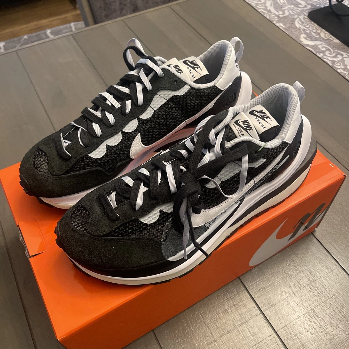 Nike sacai x VaporWaffle Black White for sale | eBay