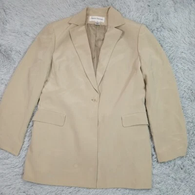 Blazer Traje Vintage Rena Rowan Mujer 14 Doble Seda Acogedor Carrera Suave Foto 1 de 4