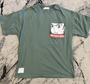 Zara green cotton t-shirt Indiferent Moodsize 11/12 Girls - Picture 1 of 3