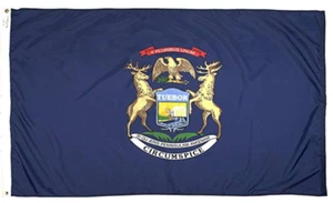 Michigan State Flag 3x5 Ft - Polymax FREE SHIPPING #5 - Picture 1 of 1