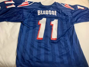 AUTHENTIC VINTAGE DREW BLEDSOE PATRIOTS JERSEY STARTER PRO LINE SIZE 52 ON FIELD - Picture 1 of 7