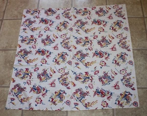 Vintage Tablecloth - Mexican Design with Men Donkies and Cactus 45" x 45 1/2" - Imagen 1 de 4