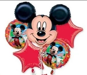 New Disney Mickey Mouse Clubhouse Foil Balloon Bouquet XL 5 Pieces Birthday x4 - Picture 1 of 4