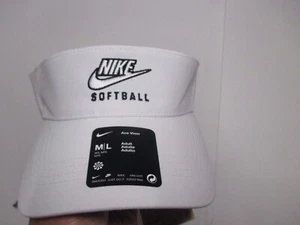 NIKE "GOLF" (DRI-FIT) MENS ACE VISOR (MD/LRG ADJUSTABLE) NWT WHITE & BLACK LOGO - Picture 1 of 5