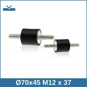 A Ø70x45 M12x37 NK 45°Shore Gummipuffer Gummi-Metall-Puffer Silentbloc - Bild 1 von 2
