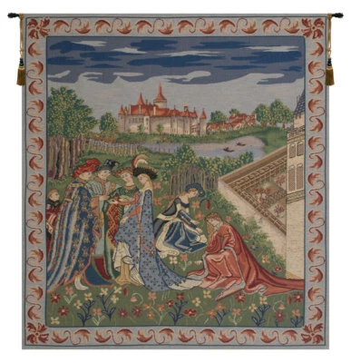 Duke De Berry Medieval 15th Century Belgian Tapestry Wall Art Hanging - Image 1 of 4