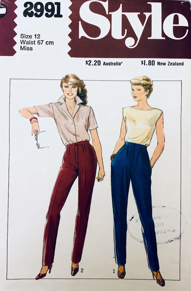 STYLE Vintage Sewing Pattern 2991 Misses High Waisted Pleated Pants Sz 12 UNCUT - Image 1 of 3