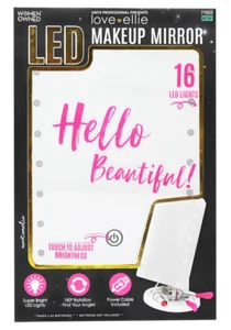  Love Ellie LED Makeup Mirror USB Rechargeable 180 Degree Rotation NIOB - Picture 1 of 1