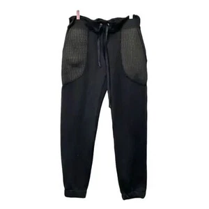 Alala Women’s Black Moto Jogger Embossed Pockets Paperbag Waist Sweatpants Sz M - Picture 1 of 9