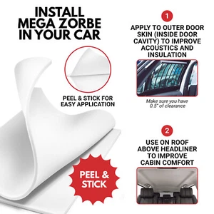 MEGA ZORBE™ - HYDROPHOBIC MELAMINE FOAM PEEL-N-STICK 4 sqft each - Picture 1 of 12