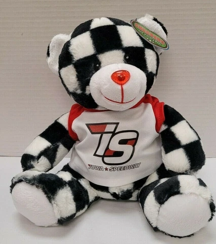 Iowa Speedway Checkers Victory Bear 10" Plush Cover