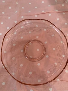 Depression Glass Pink Plate Serving Platter Relish Tray Dish Fluted Footed 9.25” - Picture 1 of 7