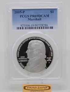 2005-P Marshall Silver Proof $1, PCGS PR69DCAM - #B42452 - Picture 1 of 2