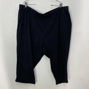Eileen Fisher Black Pocketed Knit Crop Pants Womens Size 3X Lounge Casual Capris - Picture 1 of 16