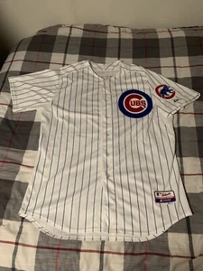 Majestic Chicago Cubs Kris Bryant Home White Jersey Size 52 Pinstripe - Picture 1 of 15