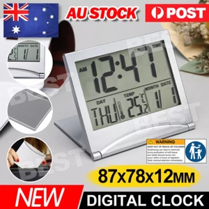 AU NEW_Home Digital LCD Screen Travel Alarm Clocks Desk Thermometer Timer Calend - Picture 1 of 9