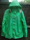 Joules Womens Green Hooded Full Zip Raincoat UK 14 EU 42
