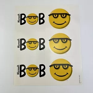 Pegatinas originales vintage de Microsoft Bob - 6 pegatinas raras Windows - Imagen 1 de 4