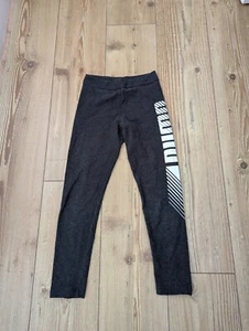 Puma Girls Dark Grey Leggings Size Age 9-10 Years - Foto 1 di 6
