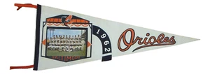 Vintage Authentic 1962 Baltimore Orioles 30" Photo Picture Pennant - Picture 1 of 4