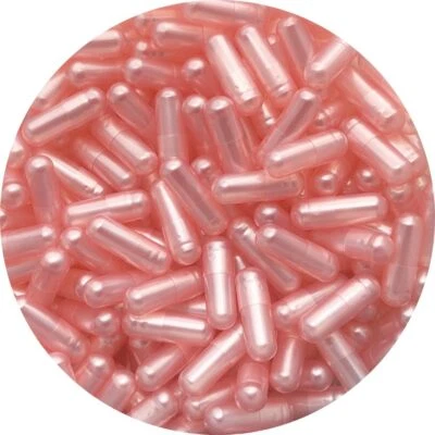 PURECAPSULES Pure Capsules® Size 0 pearl Pink Empty Gelatin Capsules Self Fill DIY BSE Free