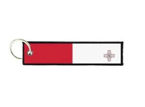 Schlüsselanhänger Schlüsselring Etiketten Stoff Motorräder Auto Biker niedliche Flagge Malta - Bild 1 von 1