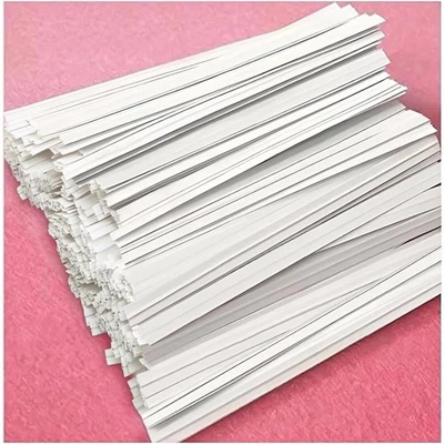Reusable White Twist Ties for Bread Bags Candy Packaging Food Storage Wire Ties - Image 1 of 4