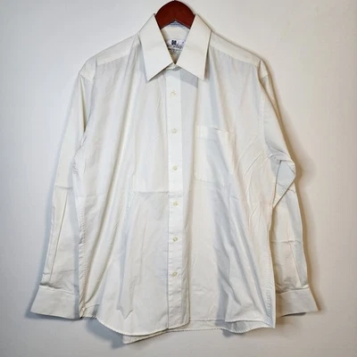 Italo Mondo Dress Shirt Men's Size 16 34/35 White Ivory Cream Pocket 24"×27" - Image 1 of 4