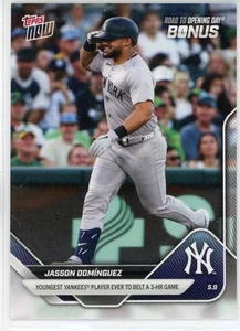 2025 Topps NOW (tarjeta de bonificación) Jasson Dominguez #OD86 "3 HORAS en 1 juego" - Imagen 1 de 2