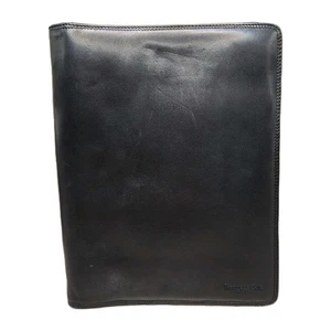 Kenneth Cole Leder Planer Mappe schwarz durchgehender Reißverschluss Taschen Büro Sammlerstück - Bild 1 von 12