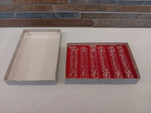 Nachtmann Bleikristall Kristallglas gebogene Messerbänkchen Germany 6er Set - Bild 1 von 9