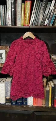 Vestido Janie and Jack The Leading de Encaje Niñas Talla 5 Dark Berry Holiday Special Foto 1 de 4