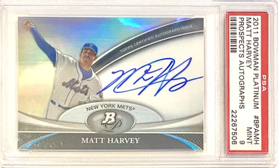 Bowman Platinum Matt Harvey Prospect 2011 refractor automático #BPA-MH Mets Foto 1 de 2