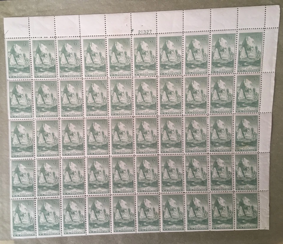 1934 Zion National Park 8 cent Full mint sheet of 50 Stamps #747 - Image 1 of 4