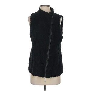 Eileen Fisher Sheared Suri Alpaca Wool Vest S Black Textured Asymmetrical Modern - Picture 1 of 9