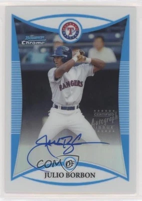 2008 Bowman Chrome Prospects Prospect Refractor /500 Julio Borbon Rookie Auto RC - Image 1 of 2