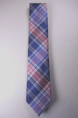 Corbata de cuello TOMMY HILFIGER azul y rosa a cuadros mezcla de seda NUEVA Foto 1 de 2