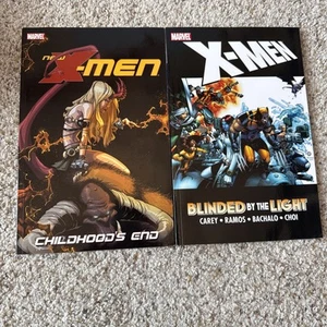 Marvel Graphic Novel Set Of 2- New X-Men Childhoods End & X-Men Blinded By Light - Picture 1 of 6